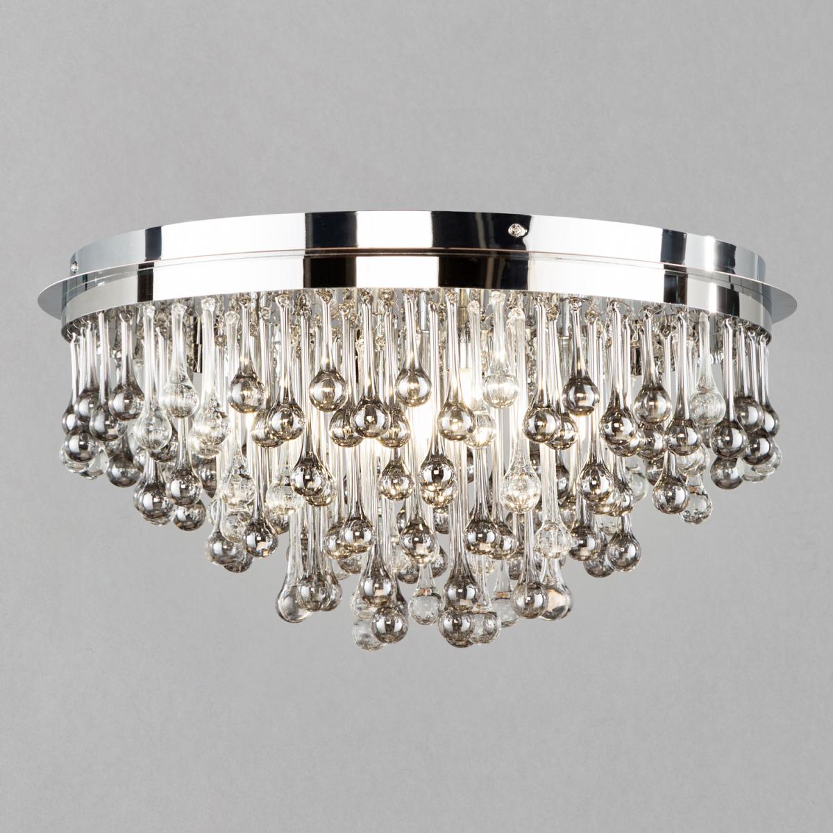 Teardrop Crystal Effect Flush Ceiling Light - Chrome – image 2