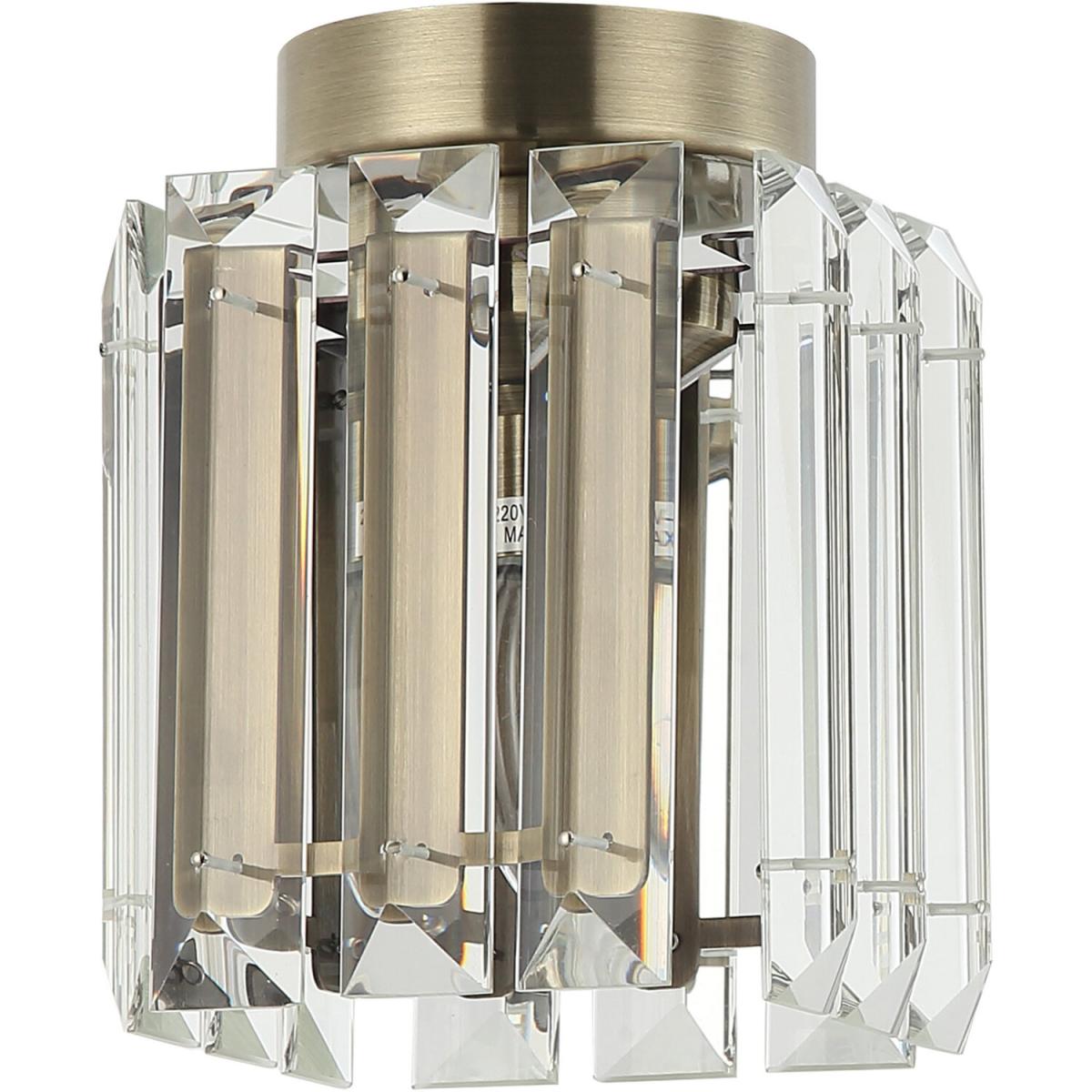 Crystal Round 1-Light Mini Flush Ceiling Light for Bedroom Hallway - Bronze – image 4
