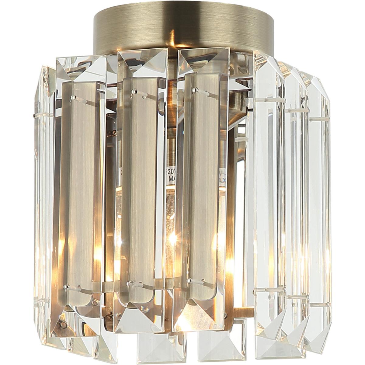 Crystal Round 1-Light Mini Flush Ceiling Light for Bedroom Hallway - Bronze – image 5