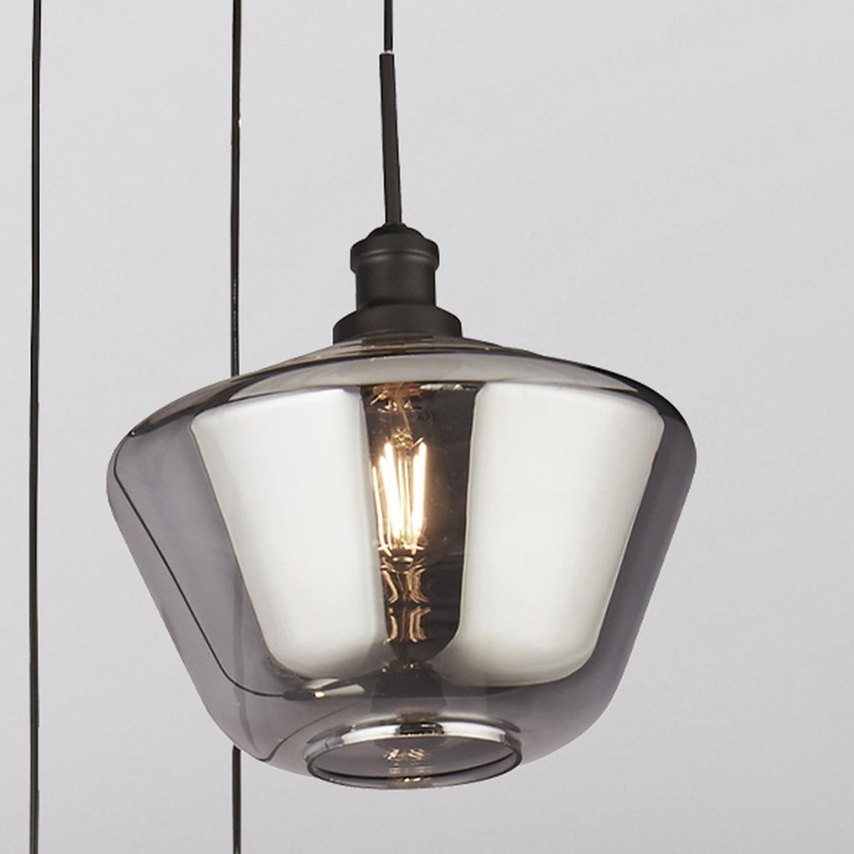 3 Light Multi Drop with Different Shape Shades - Black – image 3