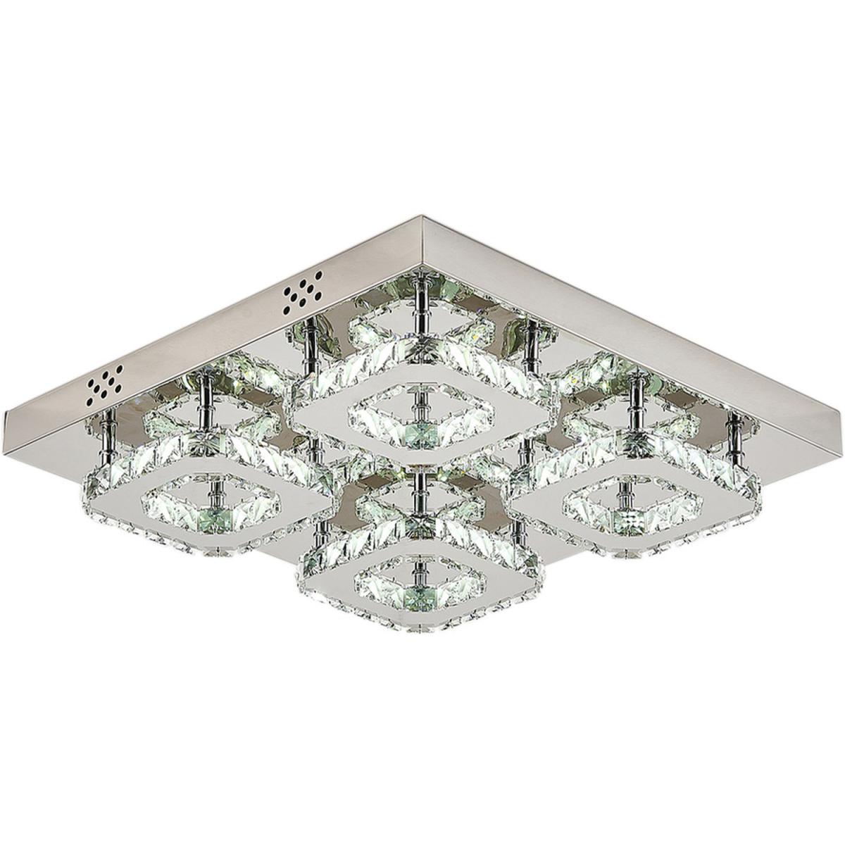 Square Crystal LED Ceiling Light - Dimmable – image 3