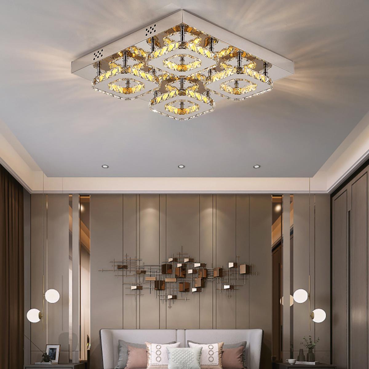 Square Crystal LED Ceiling Light - Dimmable – image 4