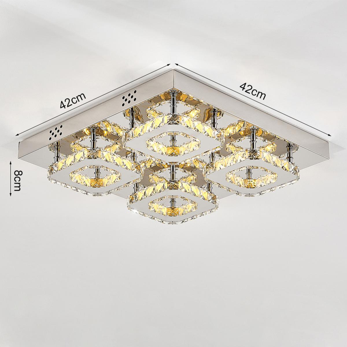 Square Crystal LED Ceiling Light - Dimmable – image 6