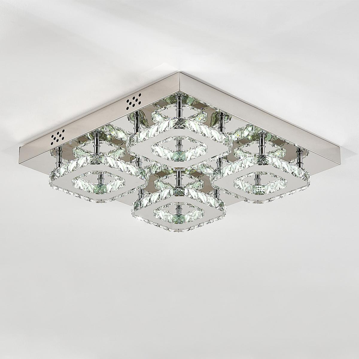 Square Crystal LED Ceiling Light - Dimmable – image 8