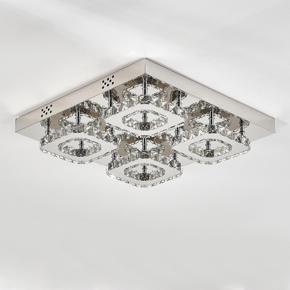 Square Crystal LED Ceiling Light - Dimmable – image 9