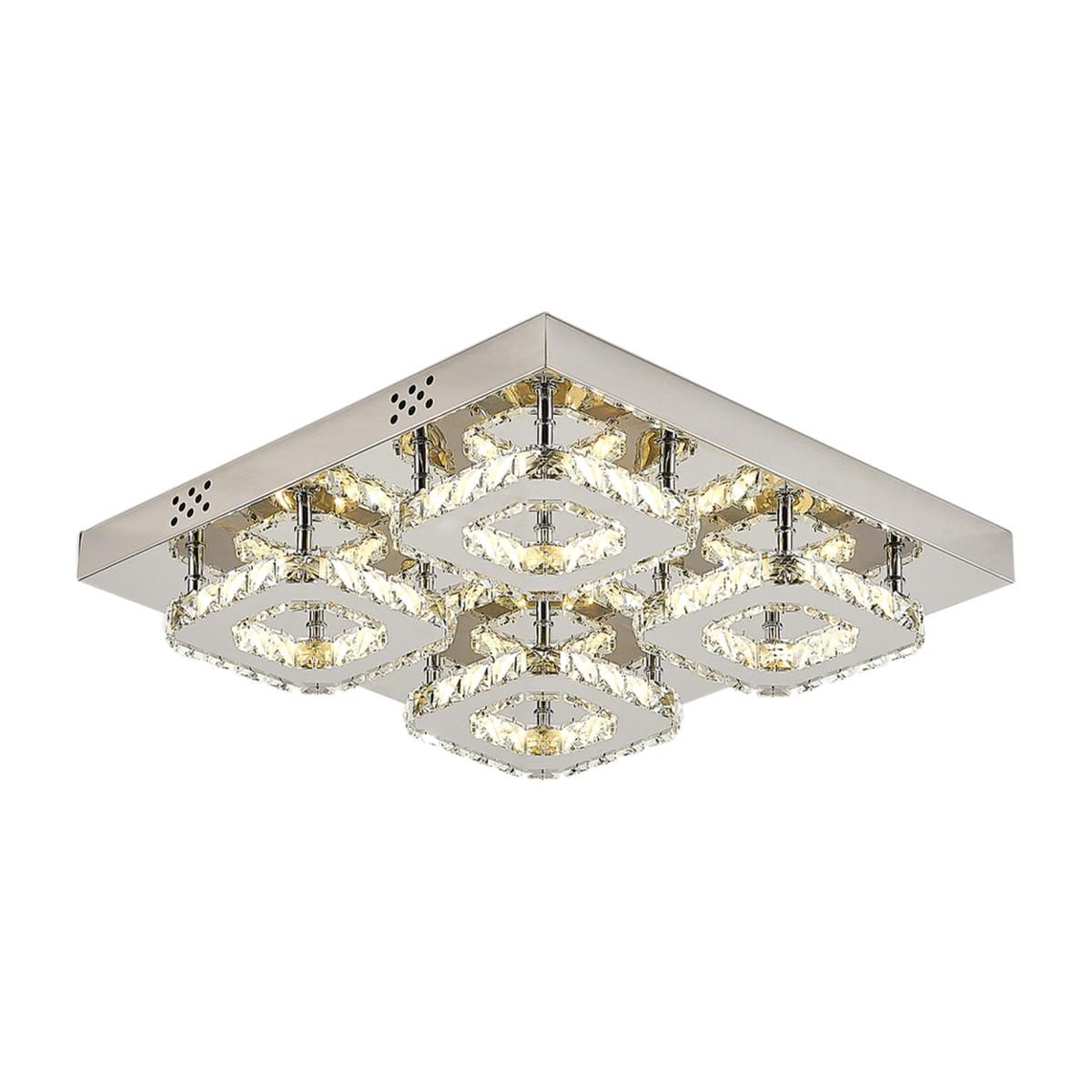 Square Crystal LED Ceiling Light - Dimmable – image 1
