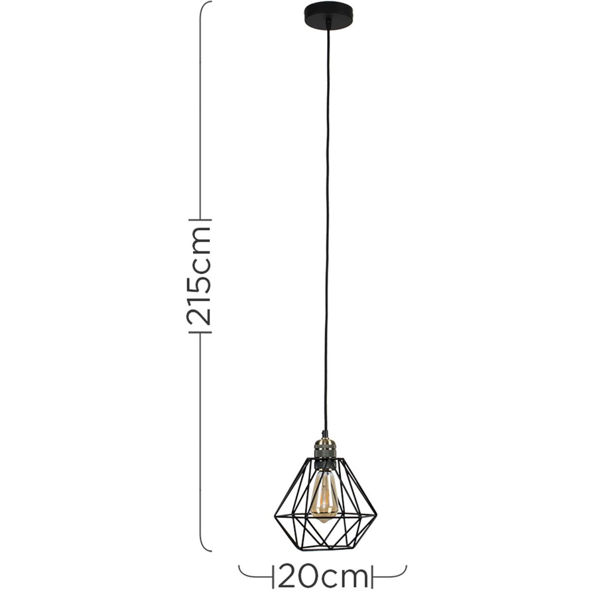 Antique Brass Ceiling Rose And Flex Lampholder Fitting With Black Cage Shade - Gold – image 5