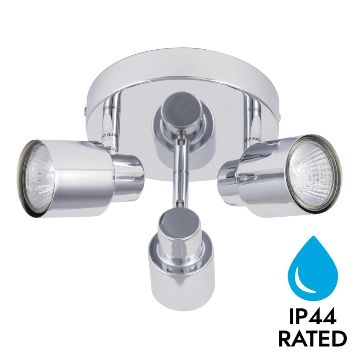 Irwin 3lt Bathroom Ceiling Spotlight - Polished Chrome Plate – image 2
