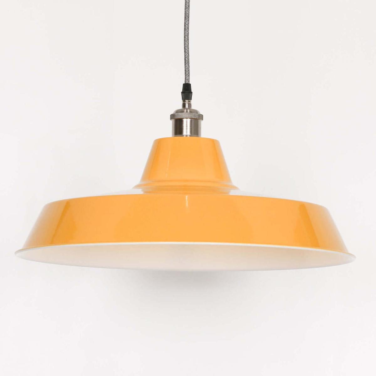 Large Mustard Yellow Pendant Ceiling Light Factory Style - Mustard Yellow – image 1