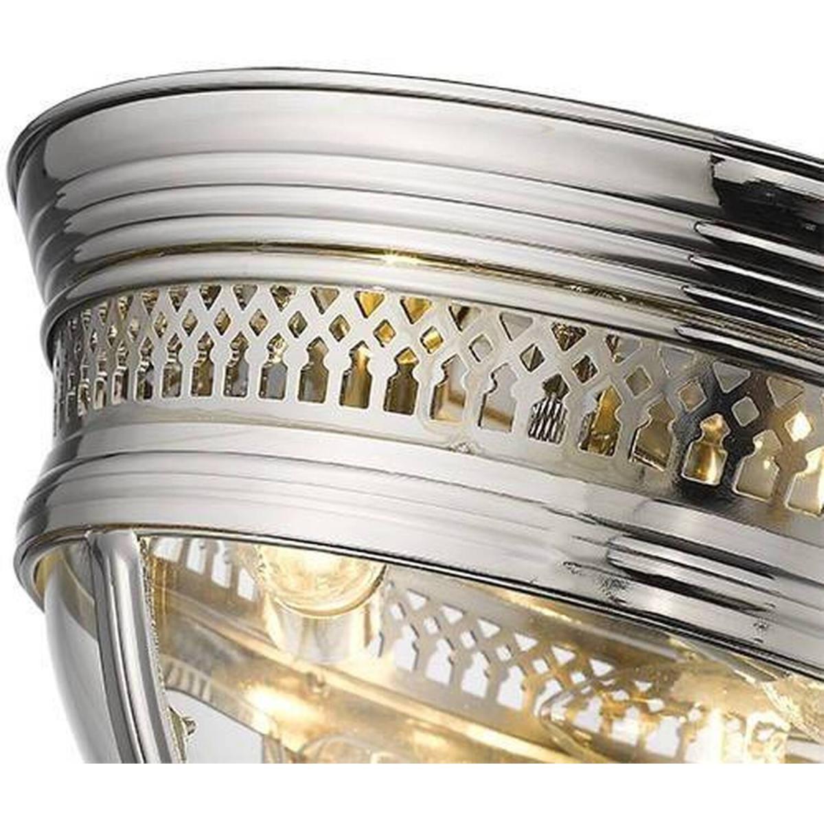 Spring 3 Light Flush Ceiling Light Nickel, Clear, E14 - Nickel – image 3