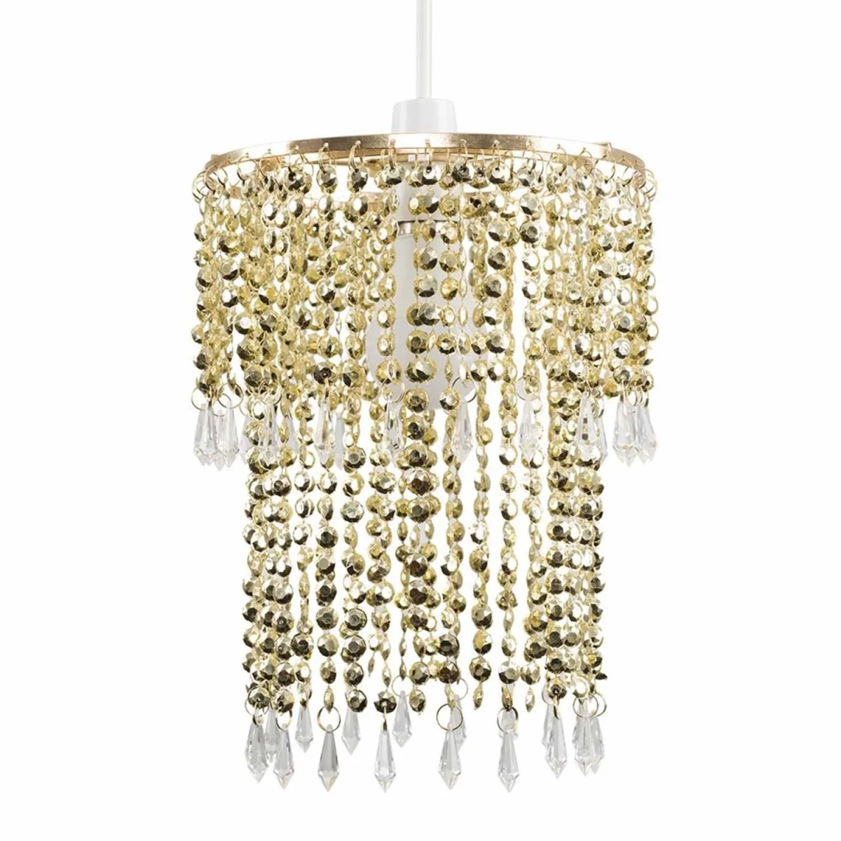 Gold Jewel Acrylic Bead Ceiling Pendant Light Shade - Gold – image 2