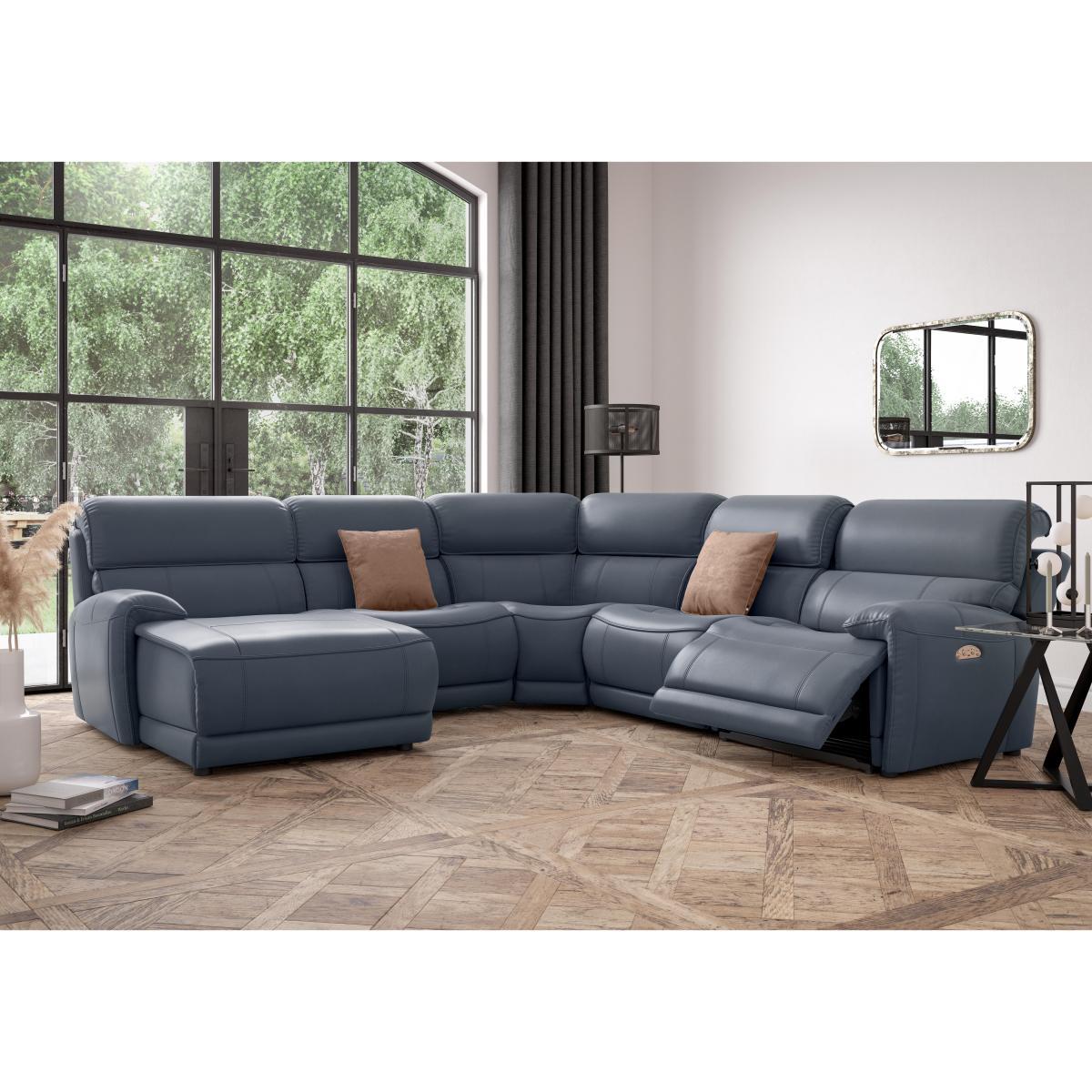 Link Leather Corner Chaise Power Sofa – image 2