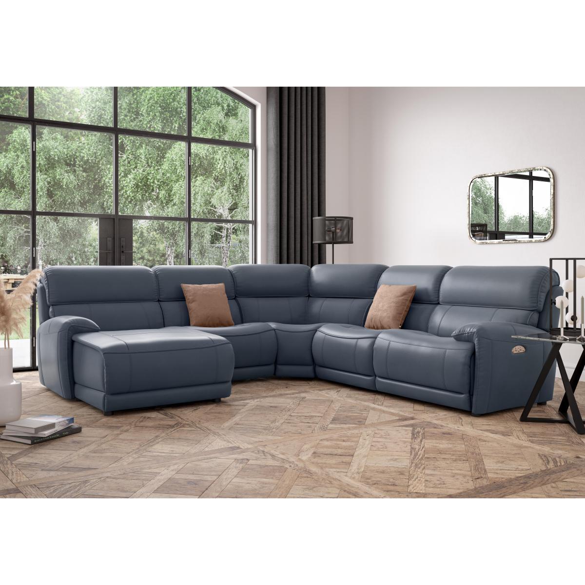 Link Leather Corner Chaise Power Sofa – image 3