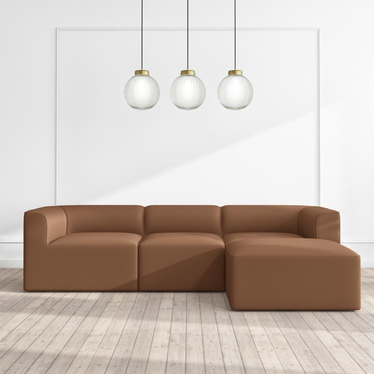 Large 4 Seater Modular Sofa in Tan Faux Leather with Left Facing Chaise - Hendrix – image 2