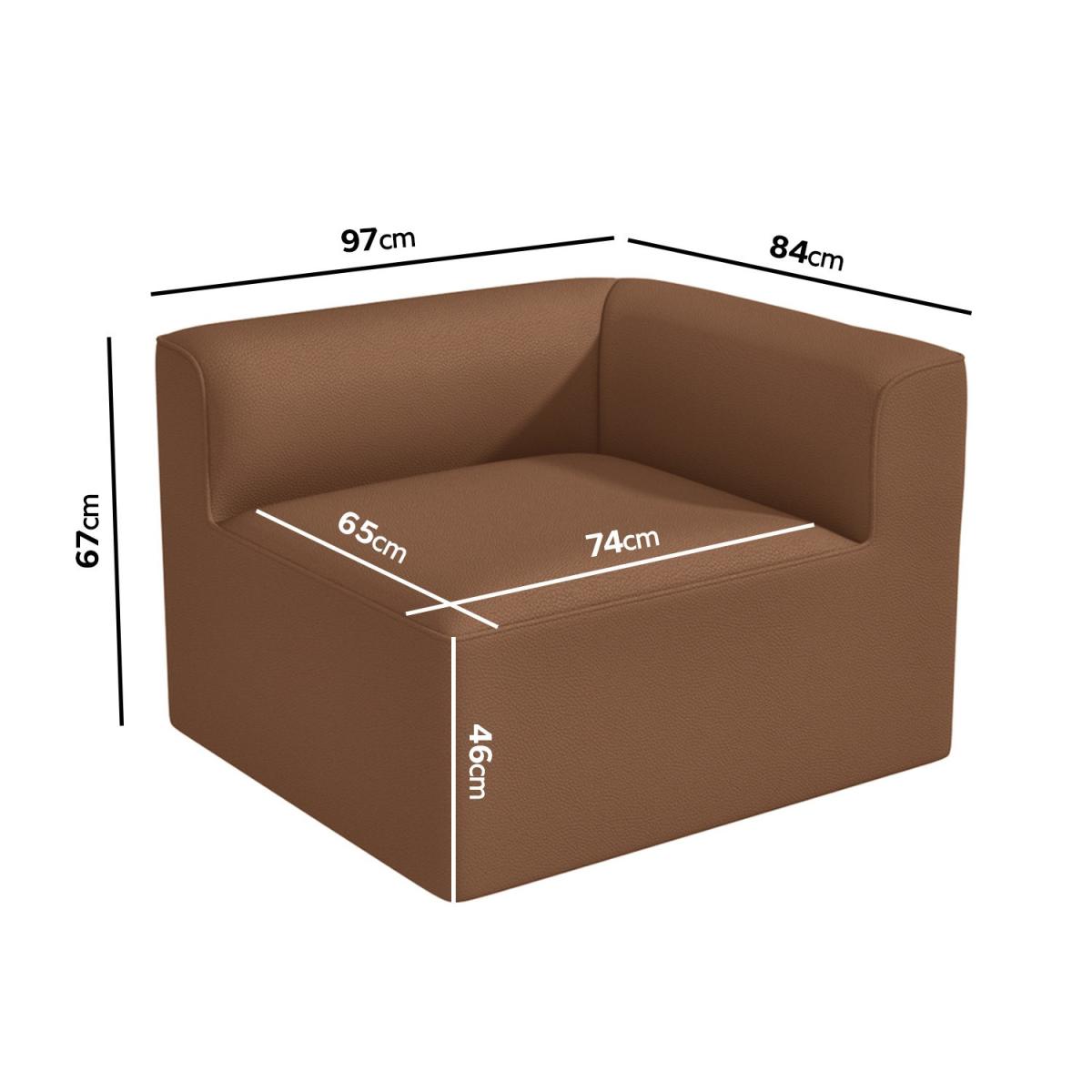 Large 4 Seater Modular Sofa in Tan Faux Leather with Left Facing Chaise - Hendrix – image 11