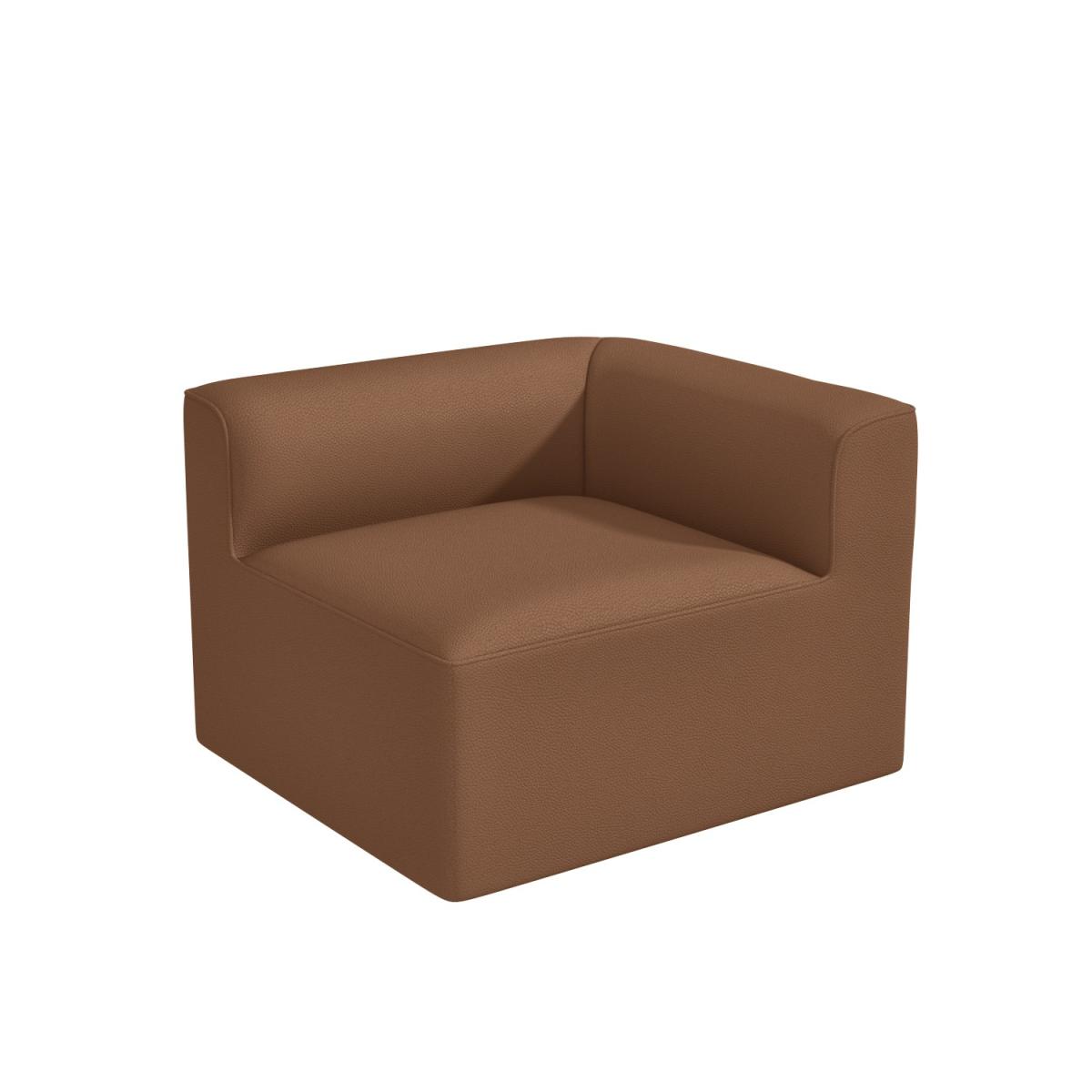 Large 4 Seater Modular Sofa in Tan Faux Leather with Left Facing Chaise - Hendrix – image 6