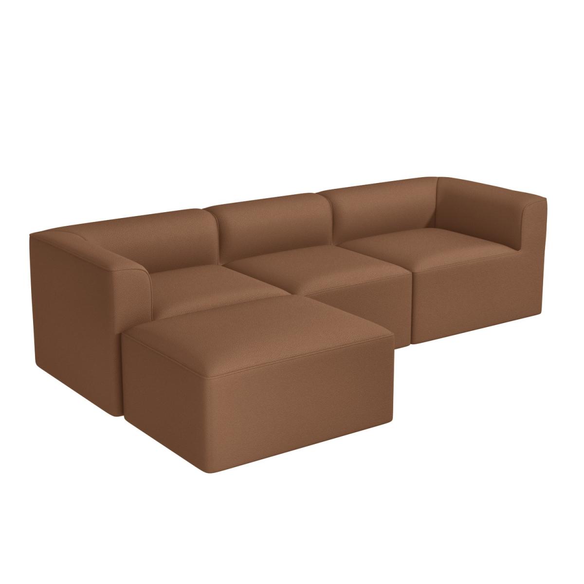 Large 4 Seater Modular Sofa in Tan Faux Leather with Left Facing Chaise - Hendrix – image 8