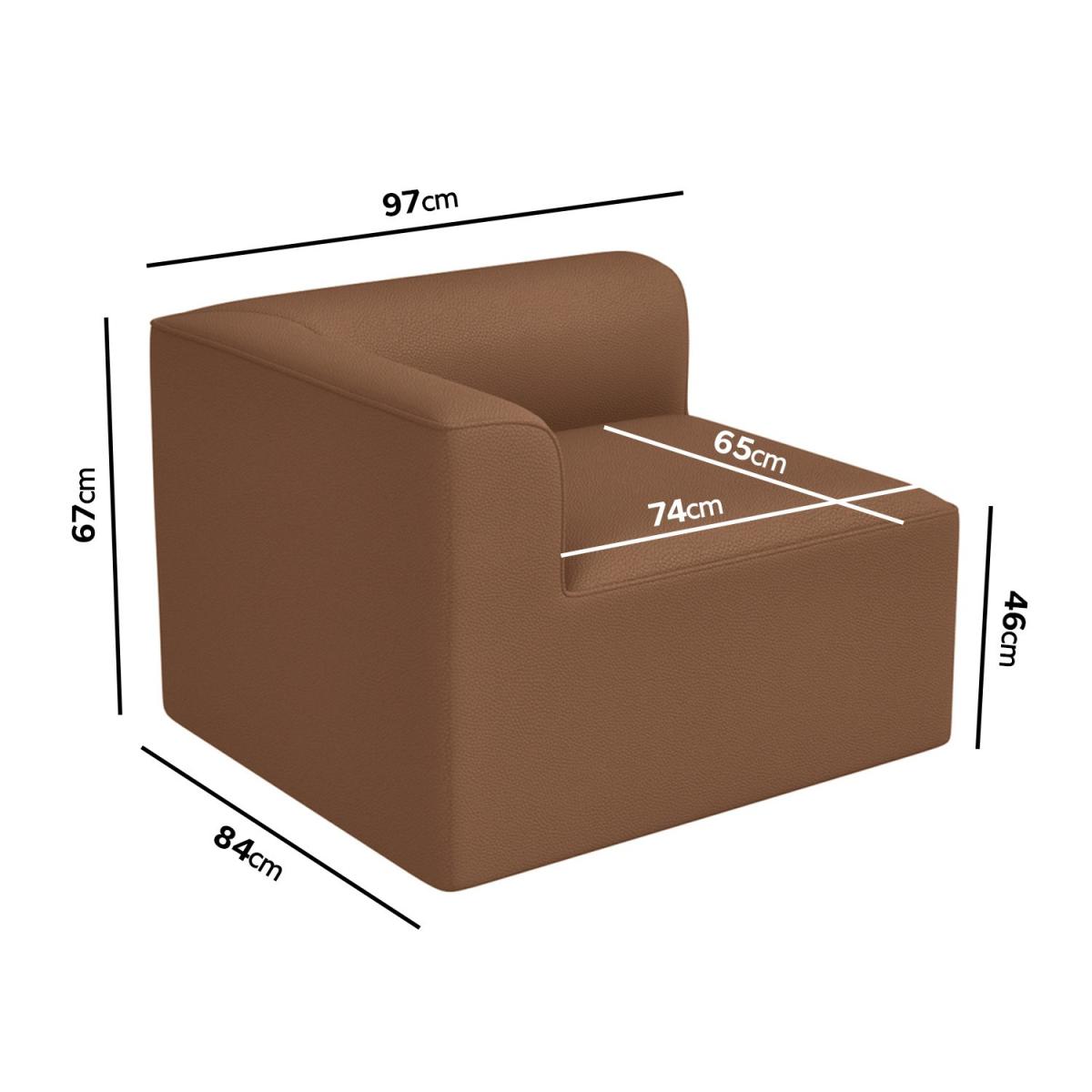 Large 4 Seater Modular Sofa in Tan Faux Leather with Left Facing Chaise - Hendrix – image 9