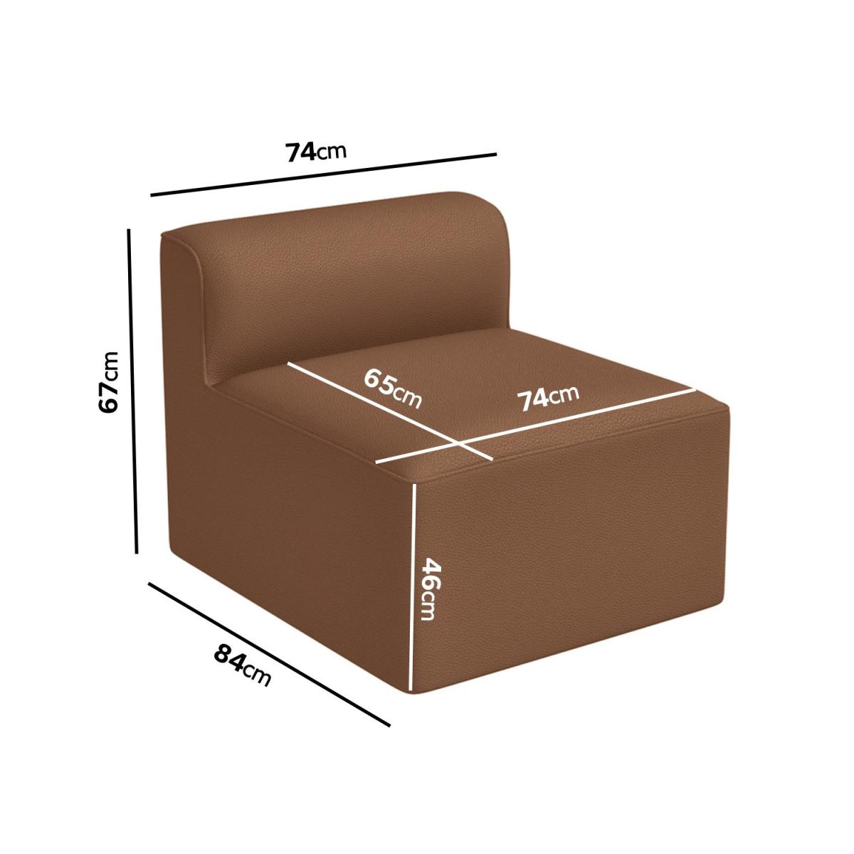 Large 4 Seater Modular Sofa in Tan Faux Leather with Left Facing Chaise - Hendrix – image 10