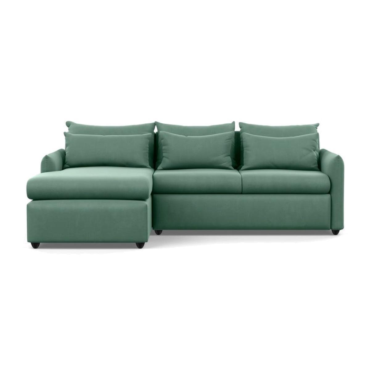 Heal's Pillow Medium Left Hand Corner Chaise Sofa Bed Smart Velvet Jade Black Feet - Heal's UK Bedroom Furniture