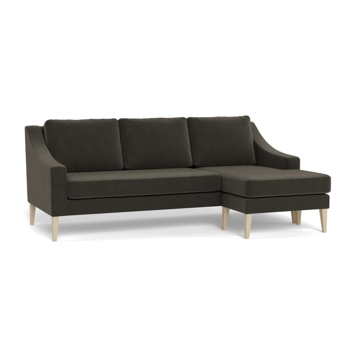 Heal's Richmond Corner Chaise Sofa Velvet Charcoal Black Feet - Heal's UK Furniture – image 1