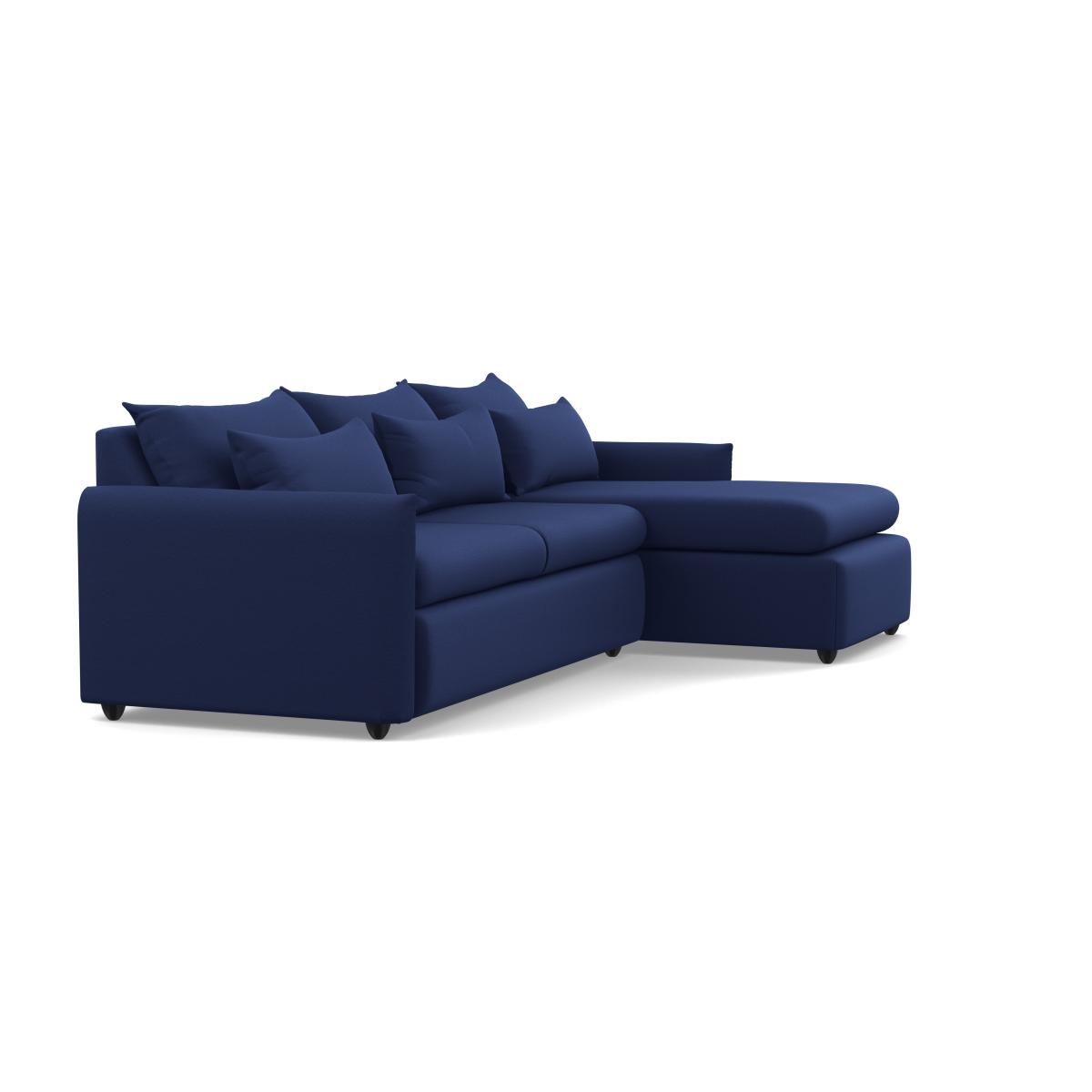 Heal's Pillow Large Right Hand Corner Chaise Melton Wool New Navy Natural Feet - Heal's UK Furniture – image 2