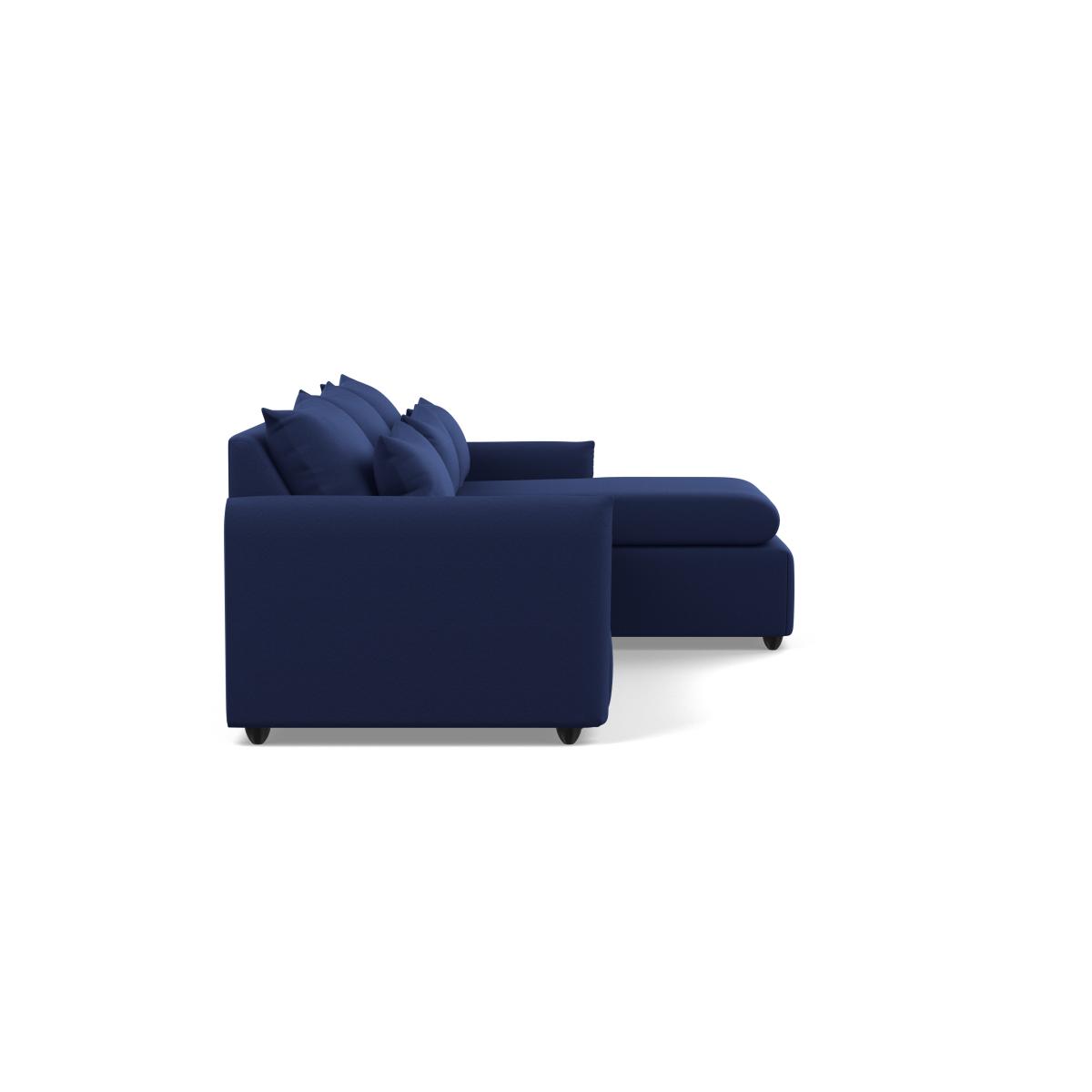 Heal's Pillow Large Right Hand Corner Chaise Melton Wool New Navy Natural Feet - Heal's UK Furniture – image 3