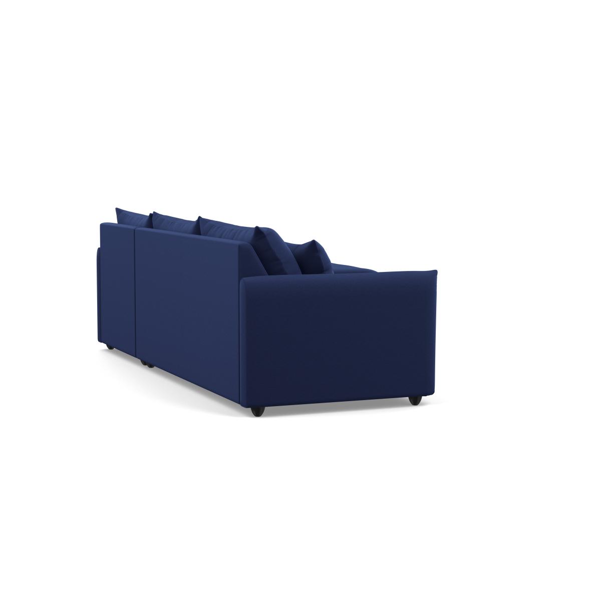Heal's Pillow Large Right Hand Corner Chaise Melton Wool New Navy Natural Feet - Heal's UK Furniture – image 4