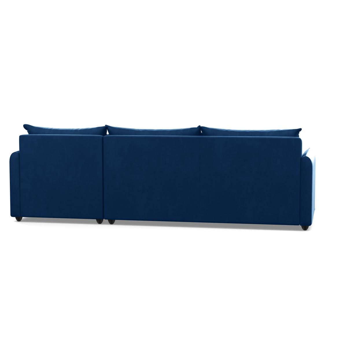 Heal's Pillow Large Right Hand Corner Chaise Velvet Petrol Chestnut Stain Feet - Heal's UK Furniture – image 5