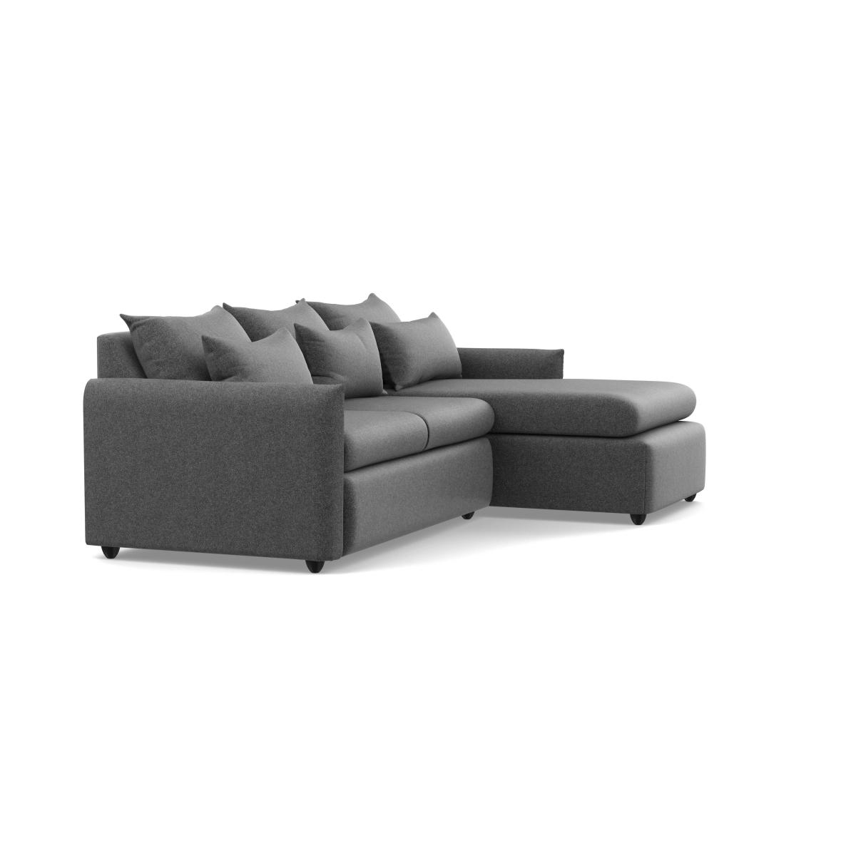 Heal's Pillow Medium Right Hand Corner Chaise Melton Wool Granite Black Feet - Heal's UK Furniture – image 2
