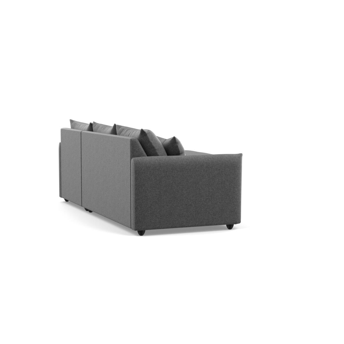 Heal's Pillow Medium Right Hand Corner Chaise Melton Wool Granite Black Feet - Heal's UK Furniture – image 4