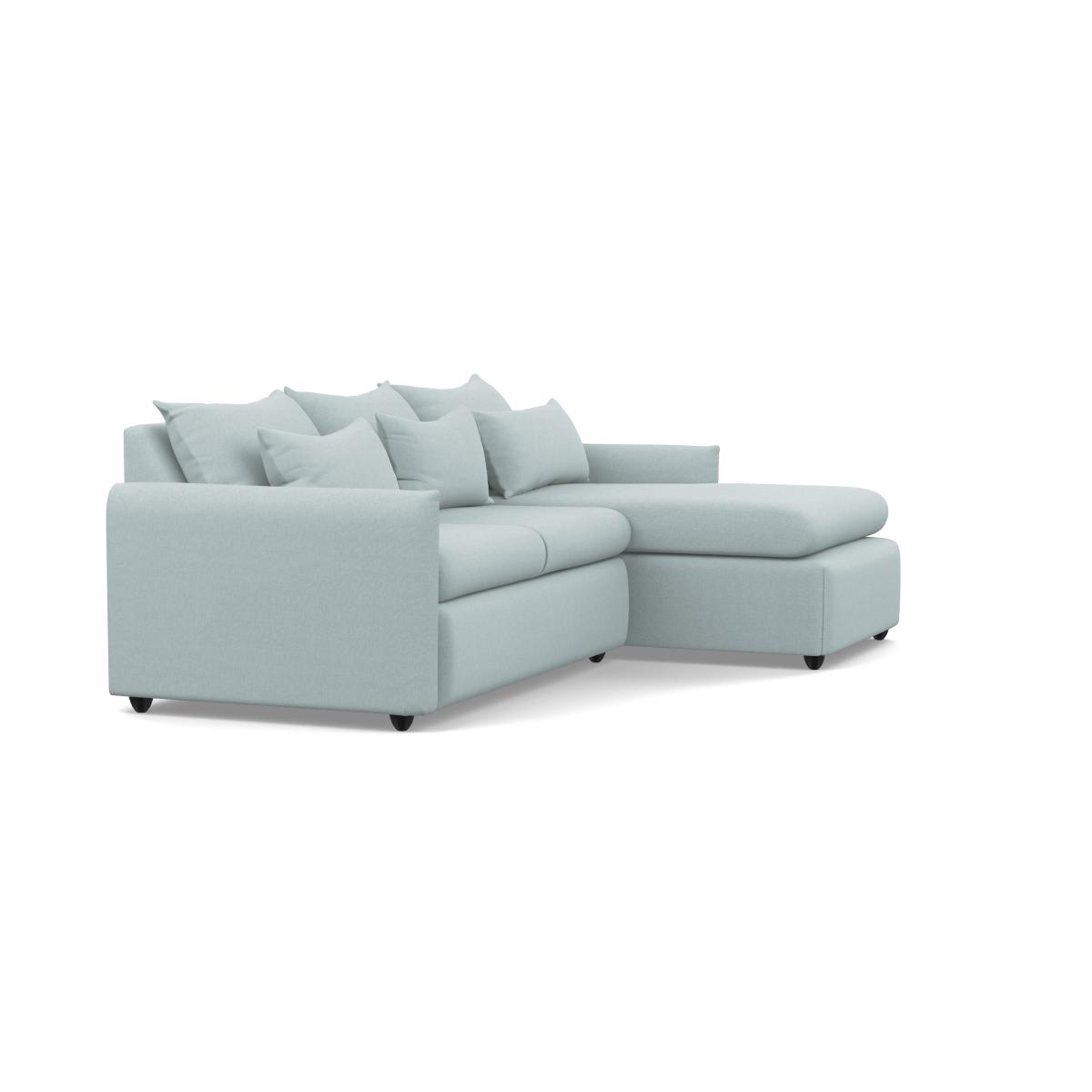 Heal's Pillow Medium RHF Corner Chaise Sofa Brushed Cotton Mist Chestnut Stain Feet - Heal's UK Furniture – image 2