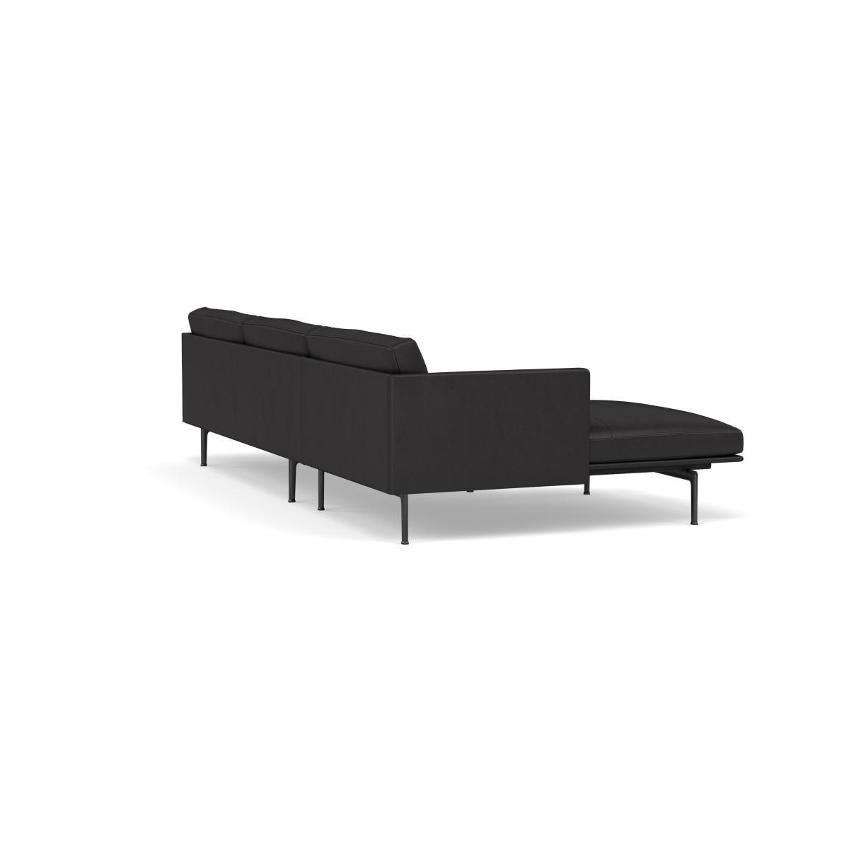 Muuto Outline Corner Chaise Sofa Left Hand Facing Kvadrat Fiord Fabric Dark Green 961 - Heal's UK Furniture – image 4