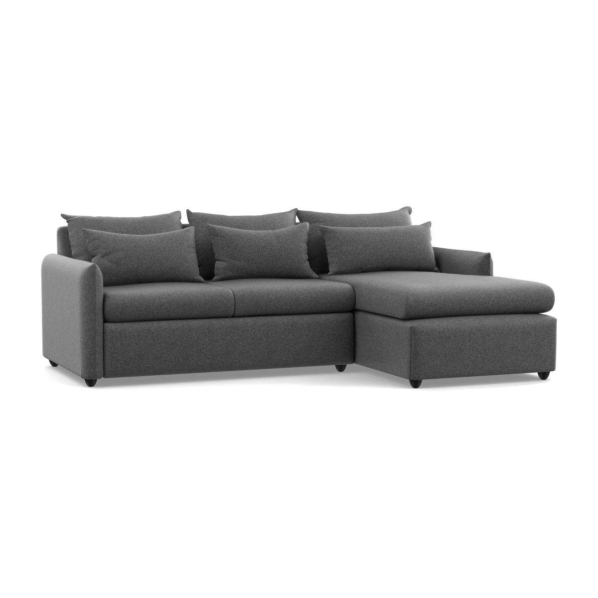Heal's Pillow Medium Right Hand Corner Chaise Melton Wool Granite Chestnut Stain Feet - Heal's UK Furniture – image 1