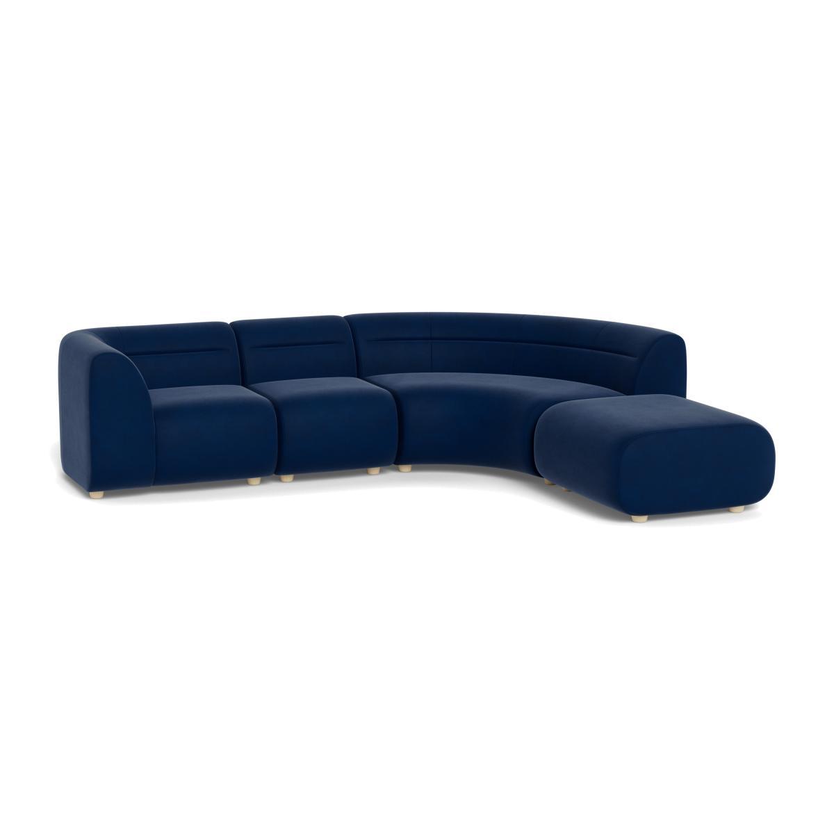 Heal's Lilli Right Hand Facing Curved Corner Sofa Linen Mix Shadow Natural Ash Feet - Heal's UK Furniture – image 1