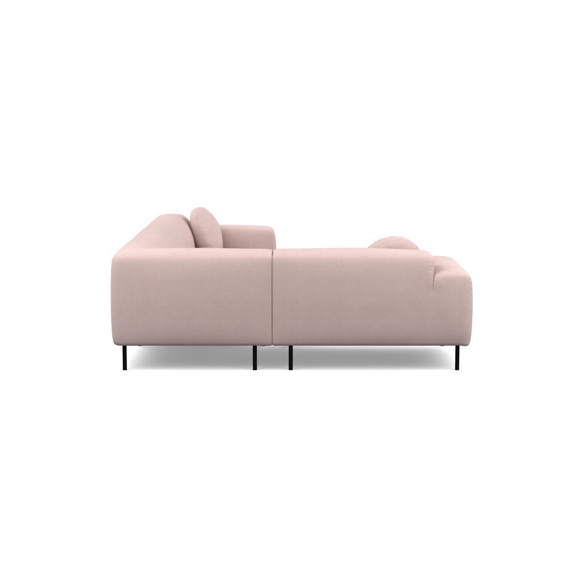 Heal's Luna Medium Left Hand Facing Corner Sofa Siena Cotton Dusky Pink Black Feet - Heal's UK Furniture – image 3