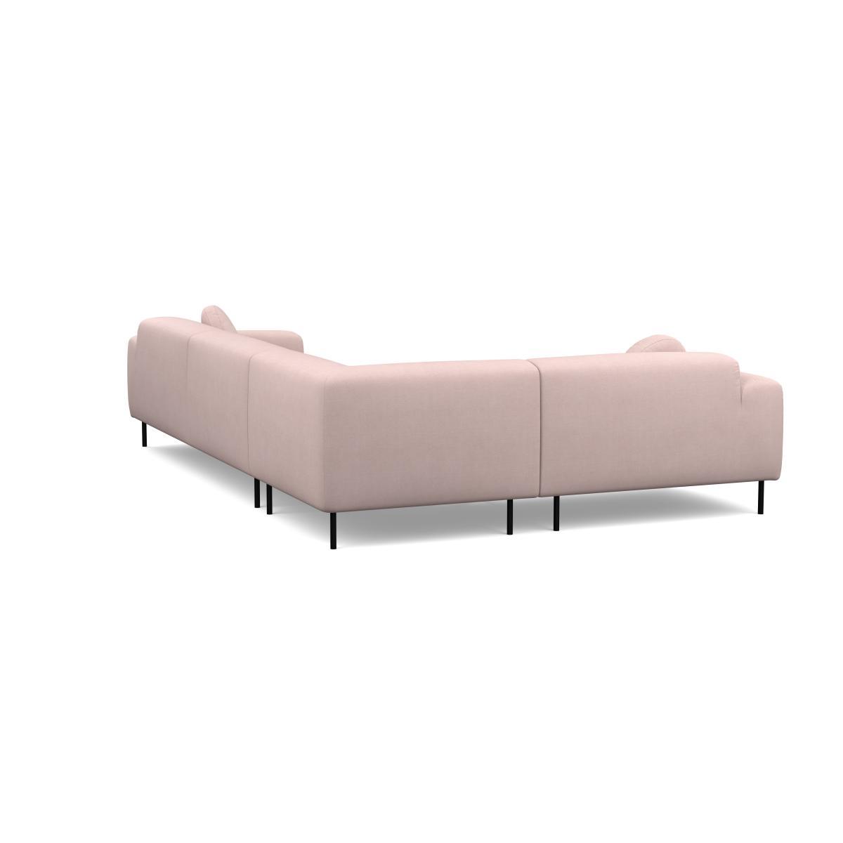 Heal's Luna Medium Left Hand Facing Corner Sofa Siena Cotton Dusky Pink Black Feet - Heal's UK Furniture – image 4