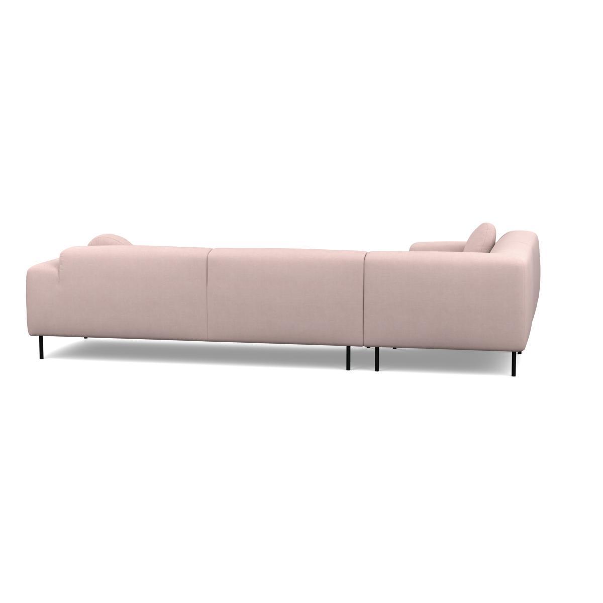 Heal's Luna Medium Left Hand Facing Corner Sofa Siena Cotton Dusky Pink Black Feet - Heal's UK Furniture – image 5