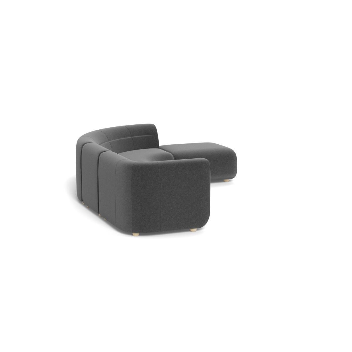 Heal's Lilli Right Hand Facing Curved Corner Sofa Melton Wool Granite Natural Ash Feet - Heal's UK Furniture – image 4