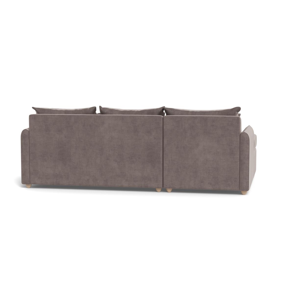 Heal's Pillow Medium LHF Corner Chaise Sofa Smart Luxe Velvet Airforce Stained Oak Feet - Heal's UK Furniture – image 5