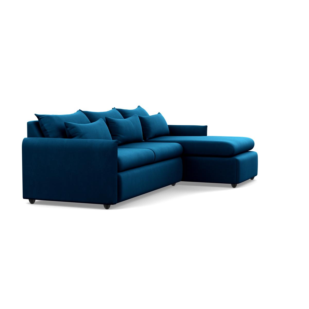 Heal's Pillow Large Right Hand Corner Chaise Smart Velvet Blue Chestnut Stain Feet - Heal's UK Furniture – image 2