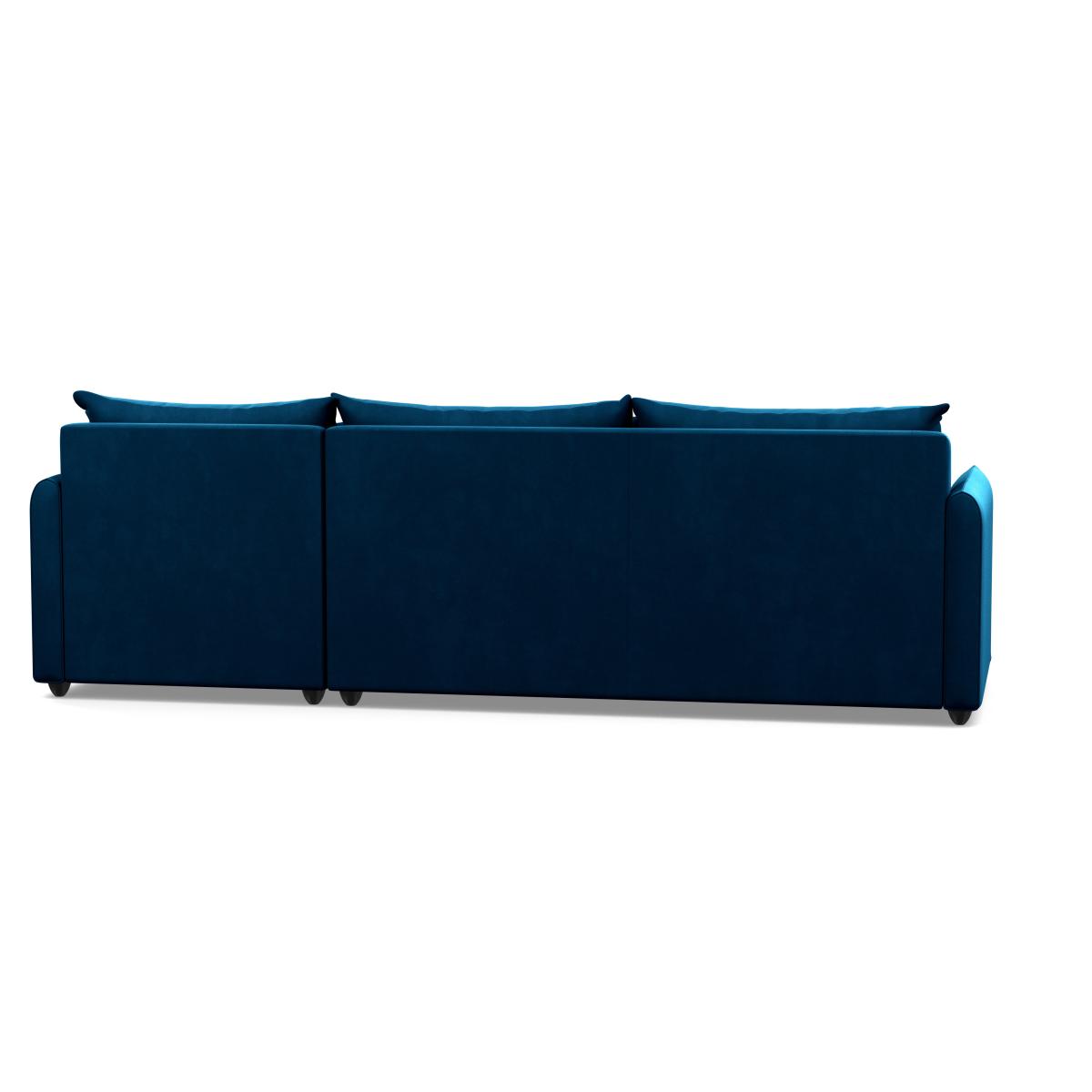 Heal's Pillow Large Right Hand Corner Chaise Smart Velvet Blue Chestnut Stain Feet - Heal's UK Furniture – image 5
