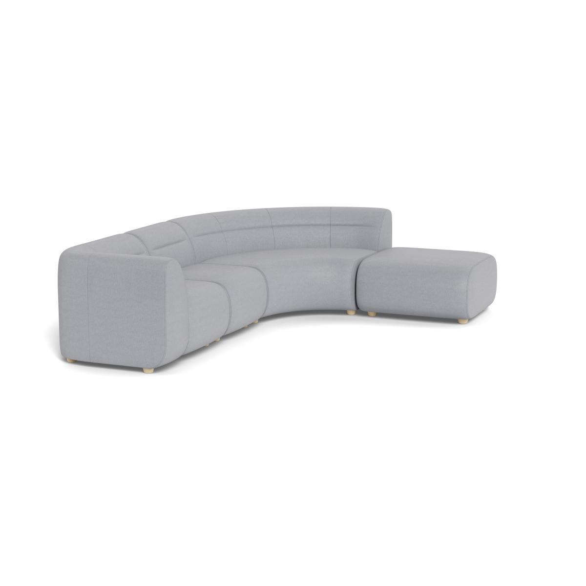 Heal's Lilli Right Hand Facing Curved Corner Sofa Brushed Cotton Pewter Natural Ash Feet - Heal's UK Furniture – image 2