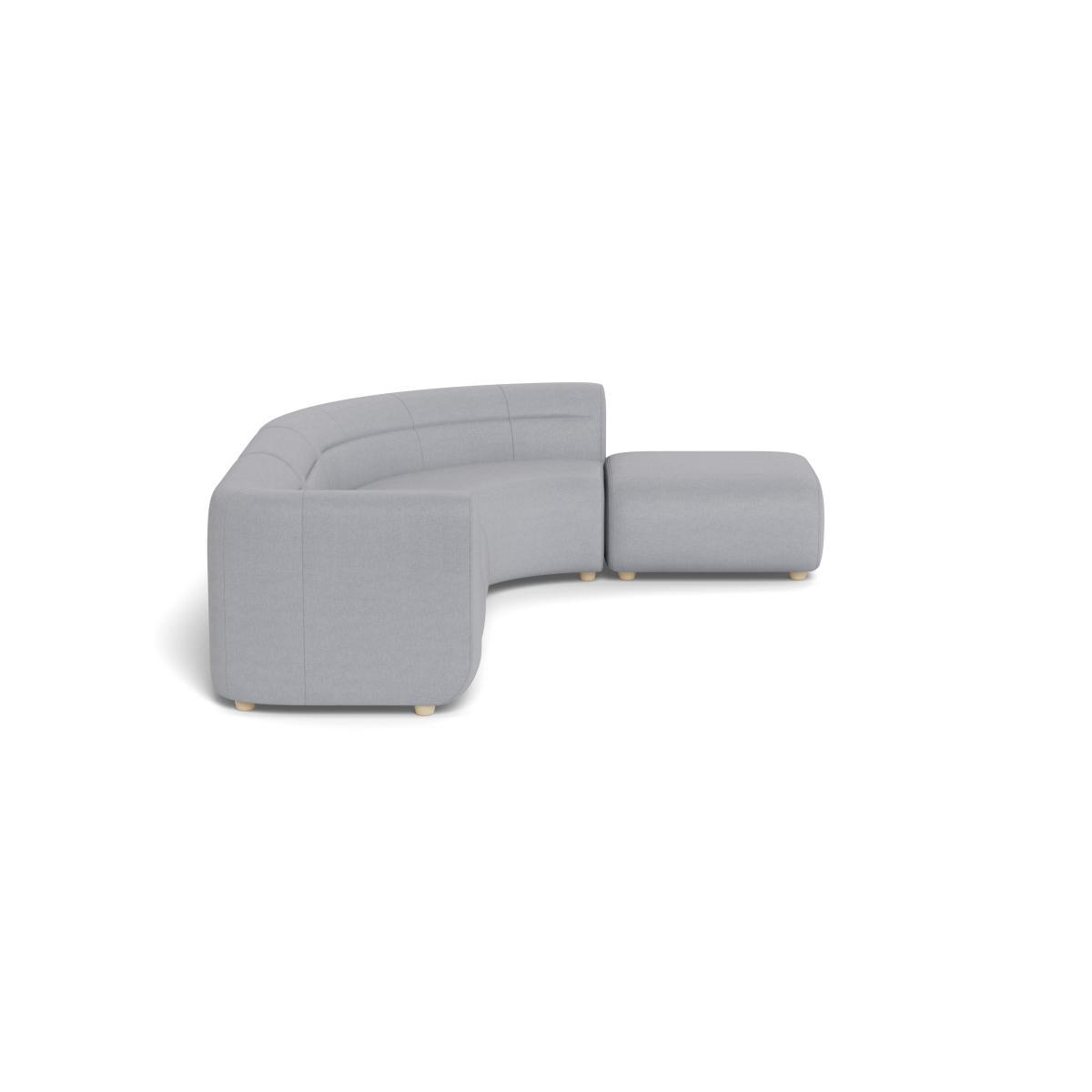 Heal's Lilli Right Hand Facing Curved Corner Sofa Brushed Cotton Pewter Natural Ash Feet - Heal's UK Furniture – image 3