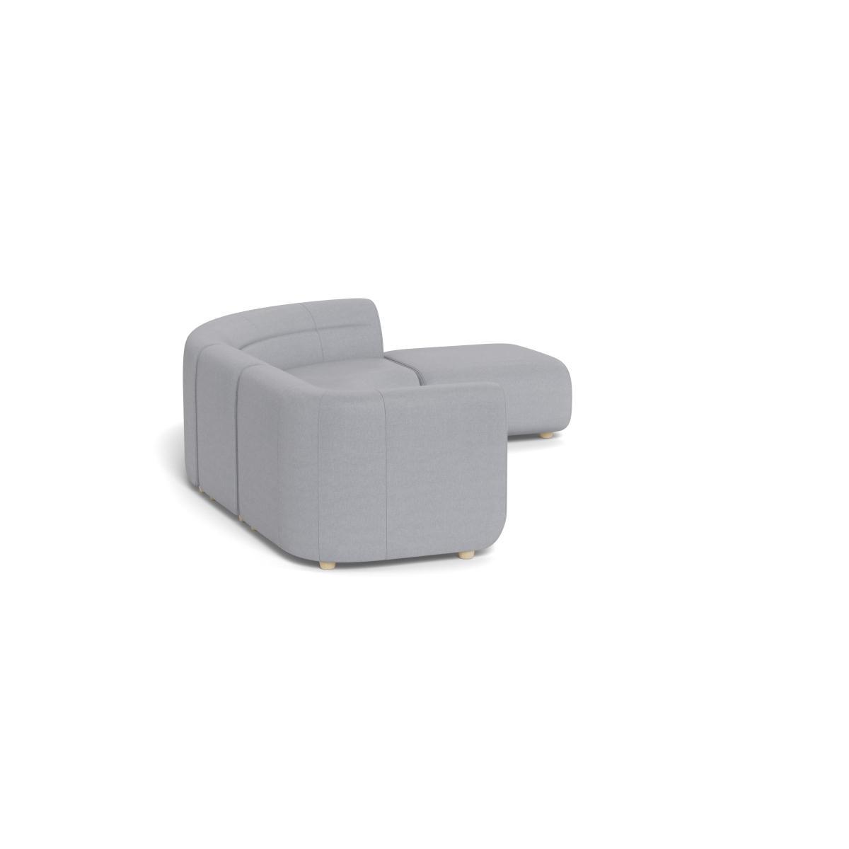 Heal's Lilli Right Hand Facing Curved Corner Sofa Brushed Cotton Pewter Natural Ash Feet - Heal's UK Furniture – image 4