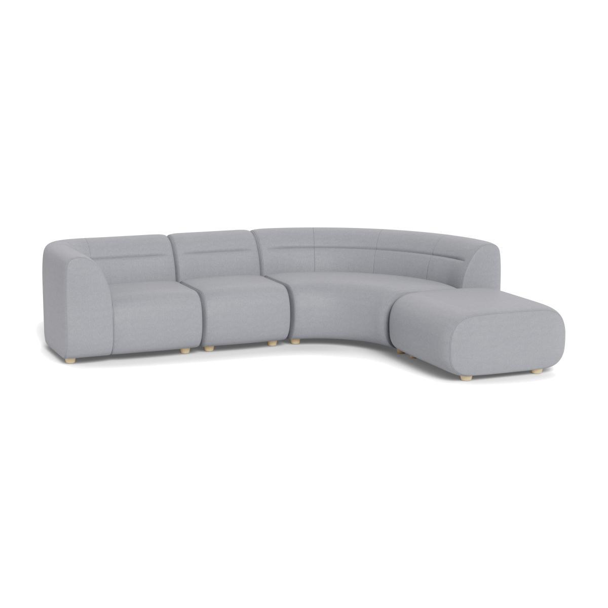 Heal's Lilli Right Hand Facing Curved Corner Sofa Brushed Cotton Pewter Natural Ash Feet - Heal's UK Furniture – image 1