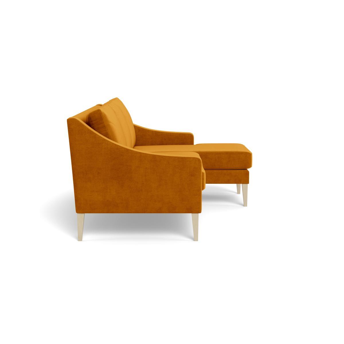 Heal's Richmond Corner Chaise Sofa Smart Luxe Velvet Cognac Natural Ash - Heal's UK Furniture – image 3