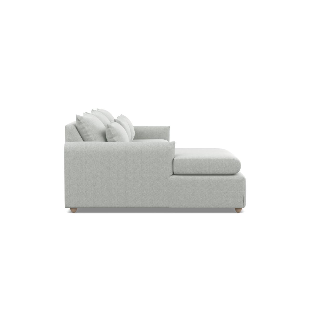Heal's Pillow Large Left Hand Corner Chaise Melton Wool Limestone Natural Feet - Heal's UK Furniture – image 3