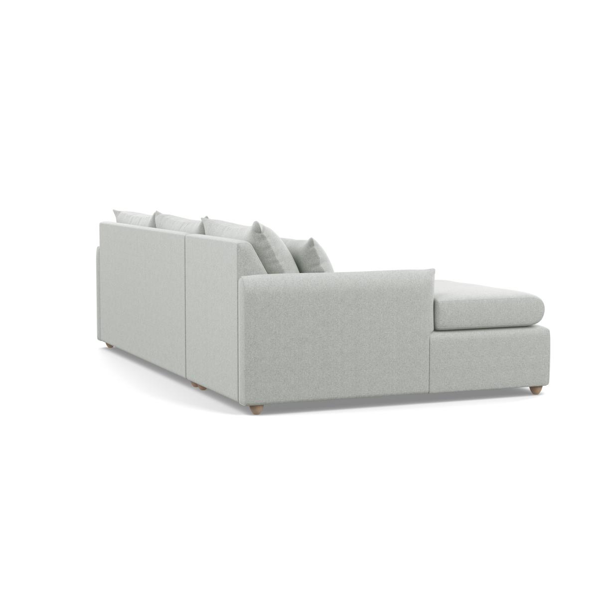 Heal's Pillow Large Left Hand Corner Chaise Melton Wool Limestone Natural Feet - Heal's UK Furniture – image 4