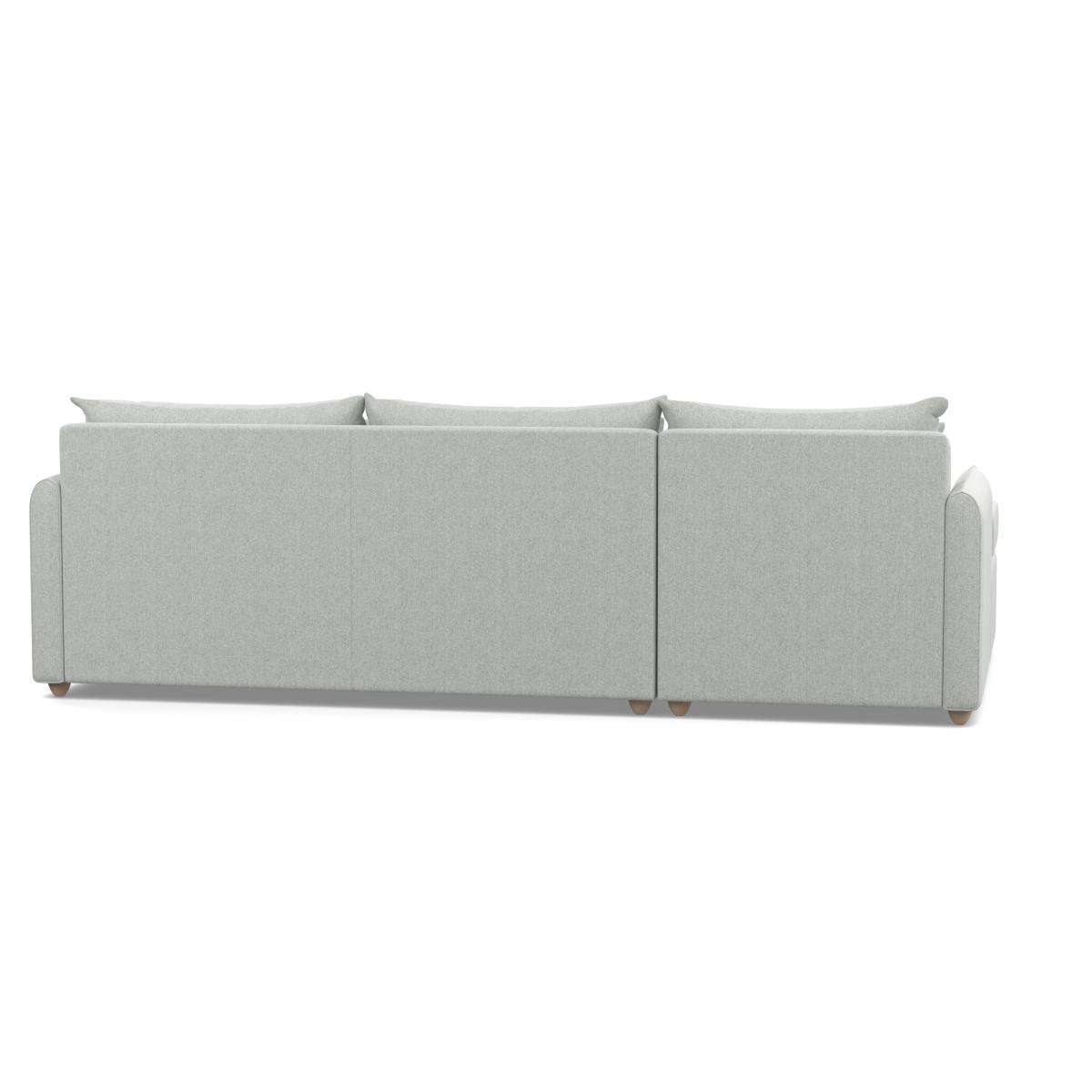 Heal's Pillow Large Left Hand Corner Chaise Melton Wool Limestone Natural Feet - Heal's UK Furniture – image 5